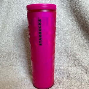 Starbucks Holographic Pink ribbon swirl tumbler 16oz
